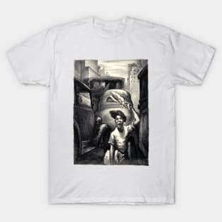 Newsboy in New York City 1938 by Carl G. Hill T-Shirt